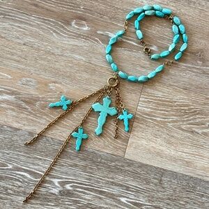 Vintage Turquoise Double Lariat Necklace